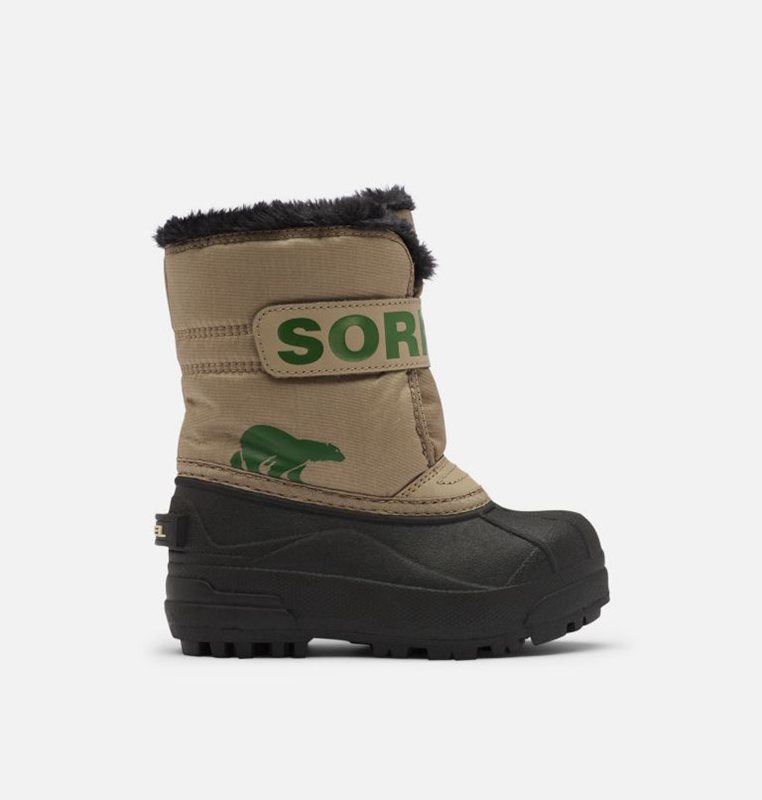 Kids Snow Boots Khaki/Black - Sorel Toddler Commander™ - 624578-VNY